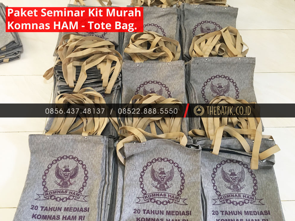 Paket Seminar Kit Murah Unik : Tas Tote Bag Goni Merchandise Resmi Semiloka KOMNAS HAM
