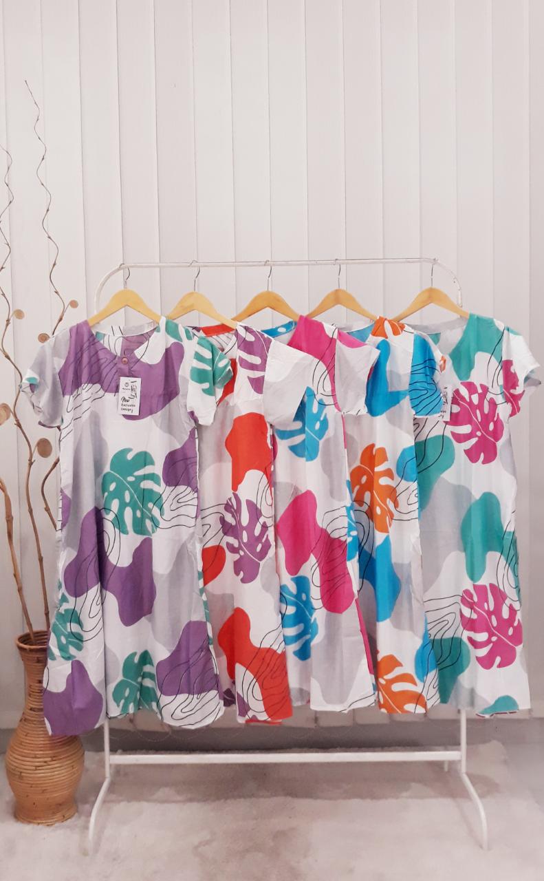 Baju Daster Batik Murah Lengan Pendek Santung Rayon Pekalongan Seri Grosir