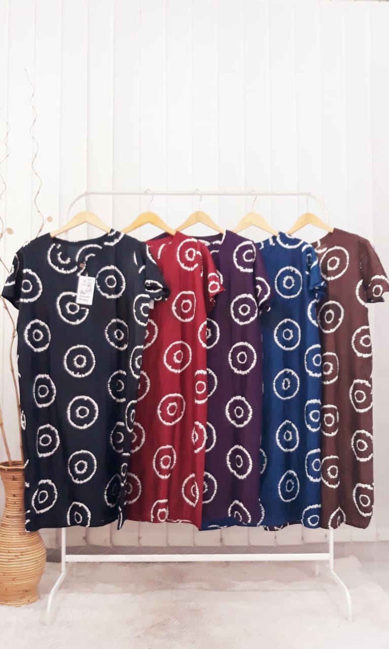 Baju Daster Batik Murah Lengan Pendek Santung Rayon Pekalongan Seri Grosir
