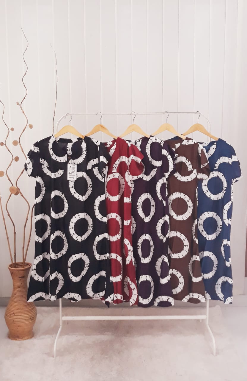 Baju Daster Batik Murah Lengan Pendek Santung Rayon Pekalongan Seri Grosir