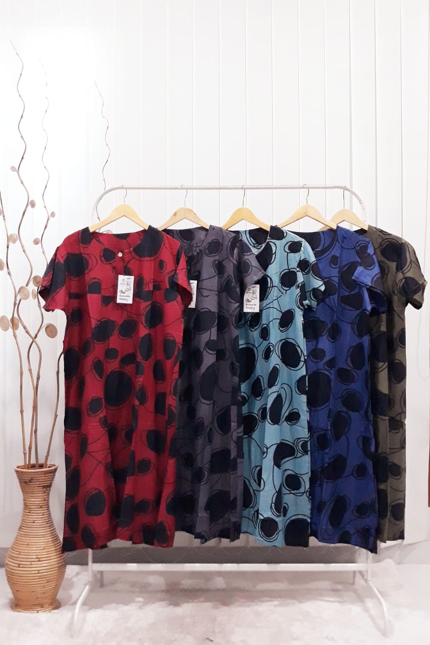 Baju Daster Batik Pekalongan Rayon Lengan Pendek Seri Grosir Murah