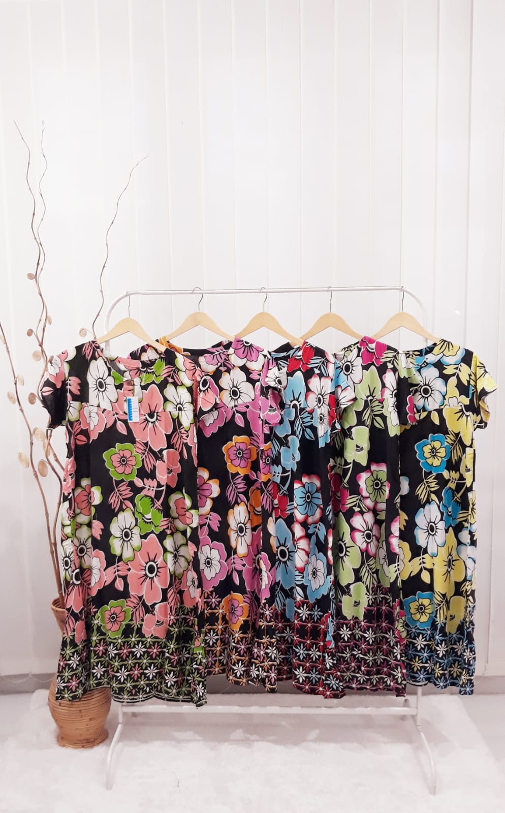 Baju Daster Batik Pekalongan Rayon Lengan Pendek Seri Grosir Murah