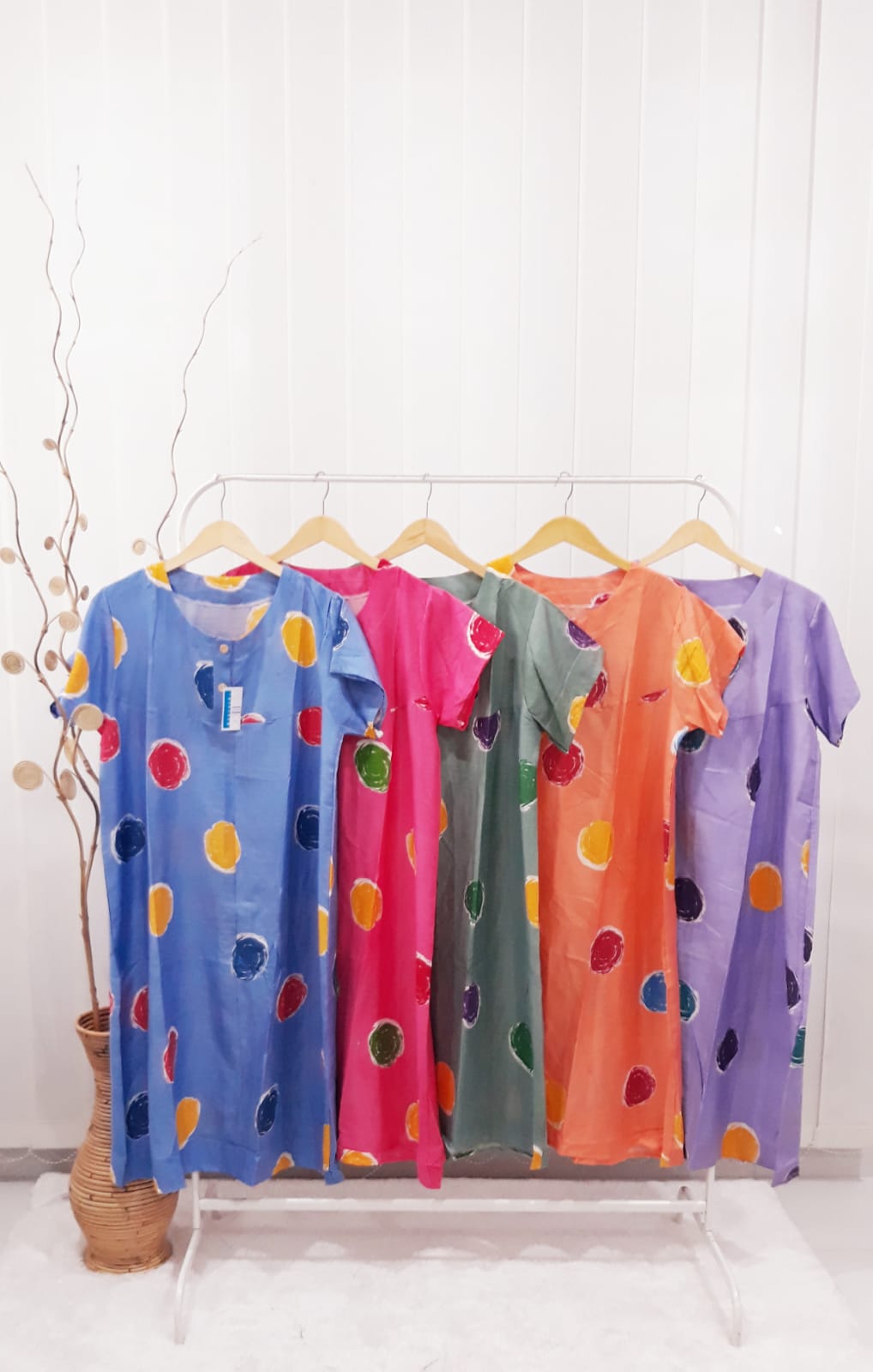 Baju Daster Batik Pekalongan Rayon Lengan Pendek Seri Grosir Murah
