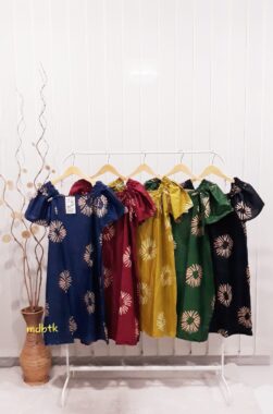 Baju Daster Batik Pendek Lengan Serut Rayon Grosir Pekalongan