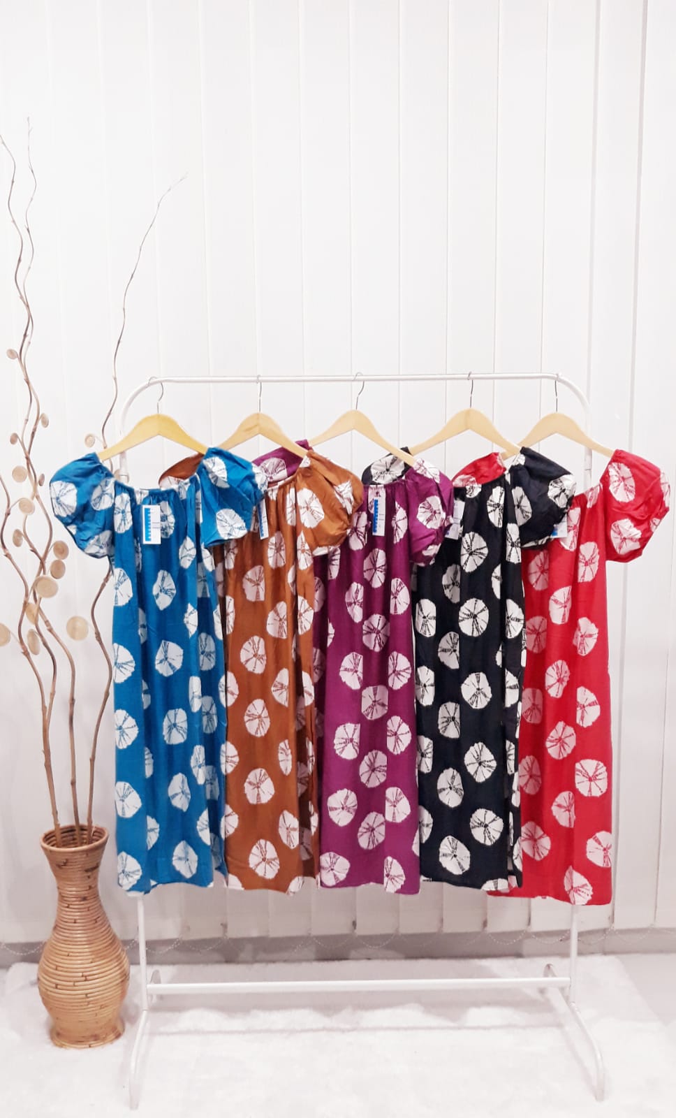 Baju Daster Batik Remaja Modern Lengan Pendek Balon Murah Grosir Pekalongan