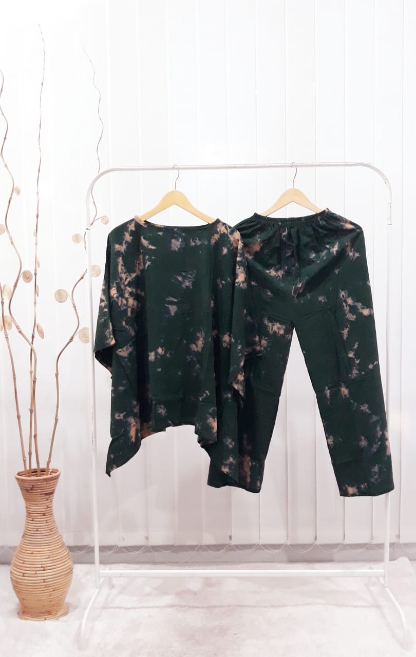 Baju Daster Batik Setelan Celana Panjang Oblong Rayon Jumputan