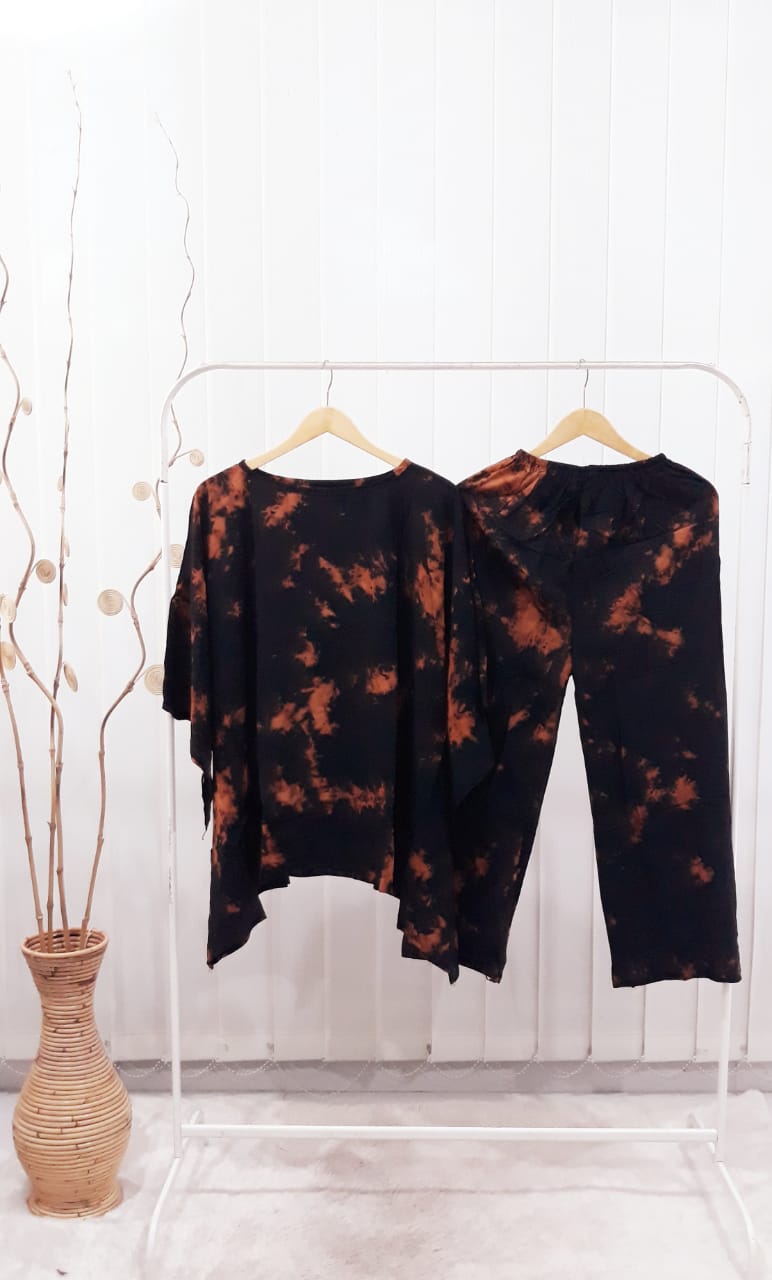 Baju Daster Batik Setelan Celana Panjang Oblong Rayon Jumputan