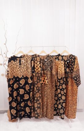 Baju Long Dress Daster Batik Lengan Pendek Pekalongan Seri Grosiran