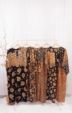 Baju Long Dress Daster Batik Lengan Pendek Pekalongan Seri Grosiran