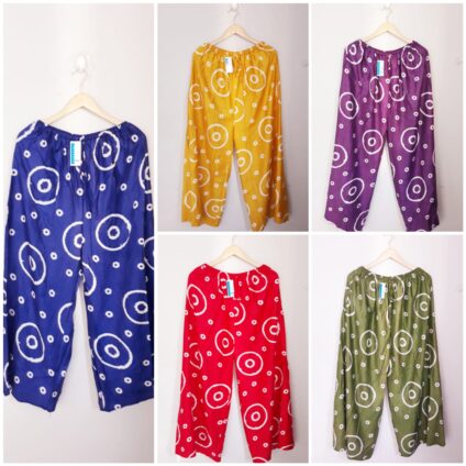 Celana Kulot Panjang Wanita Bahan Jatuh Rayon Motif Batik Etnik Modern