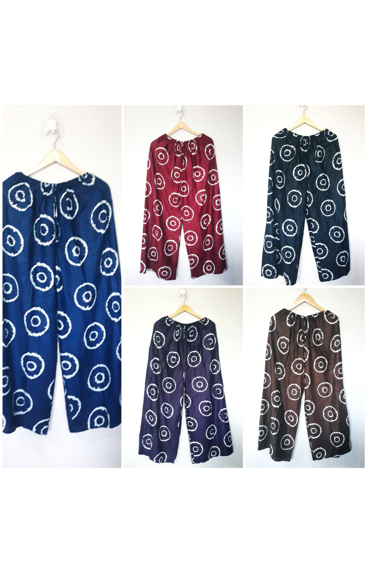 Celana Kulot Panjang Wanita Bahan Jatuh Rayon Motif Batik Etnik Modern