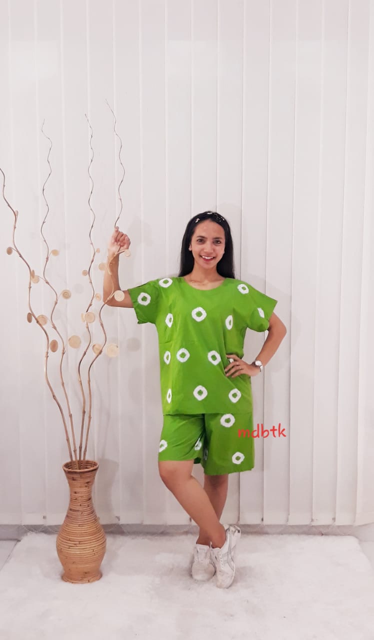 Setelan Batik Jumputan Kulot Celana Pendek