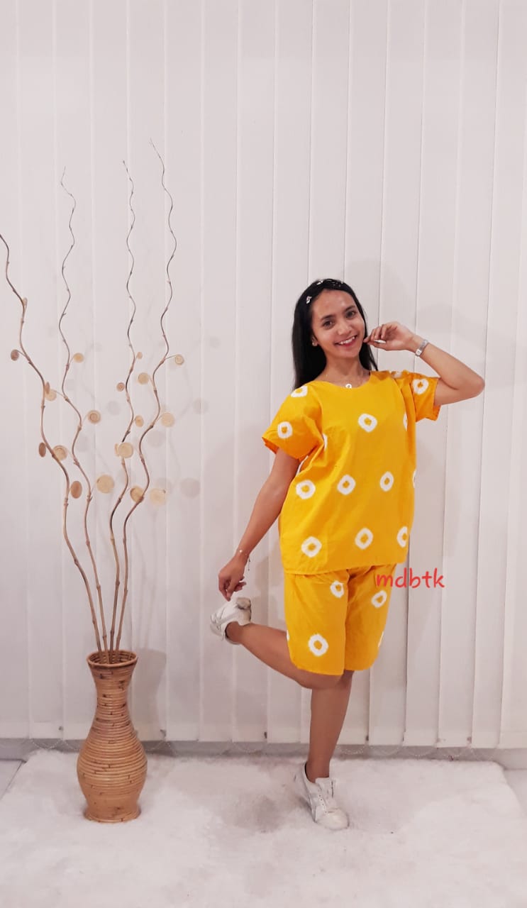 Setelan Batik Jumputan Kulot Celana Pendek