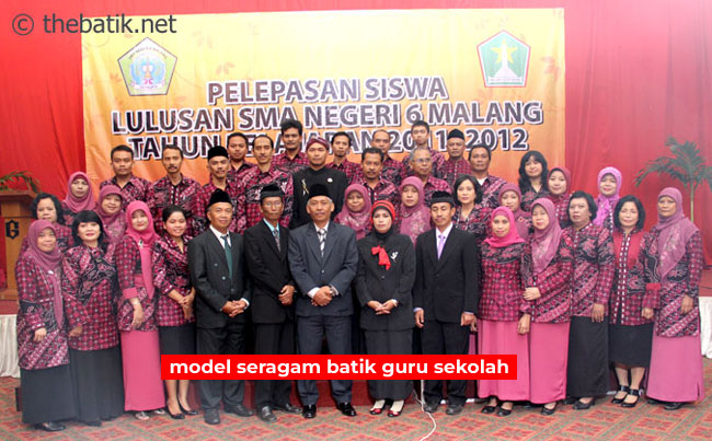 Model Baju Seragam Batik Guru Sekolah Wanita Muslimah Lengan Panjang Pgri Hitam Putih Model Seragam Batik Guru Sekolah (SD, SMP, SMA, SMK, Madrasah)