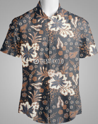 Bahan Kemeja Batik Klasik Motif Batik Solo Floral Kembang