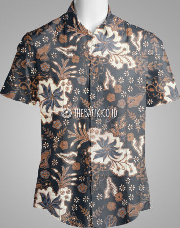 Bahan Kemeja Batik Klasik Motif Batik Solo Floral Kembang