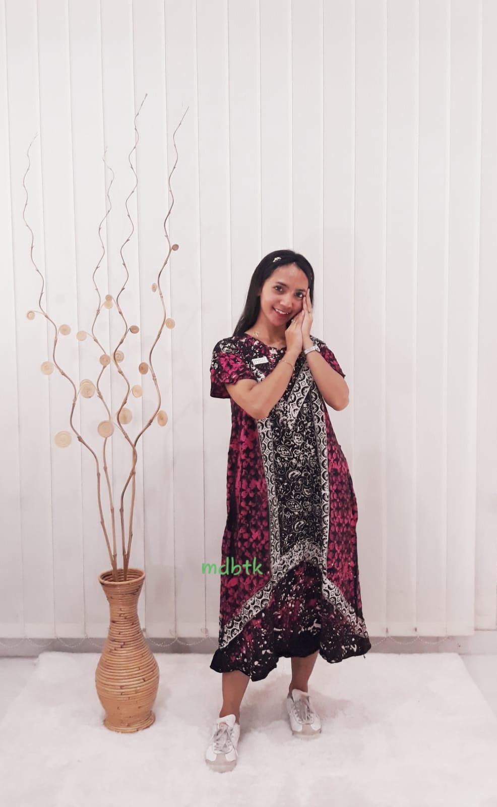 Baju Daster Batik Bahan Rayon Santung Model Payung Lengan Pendek
