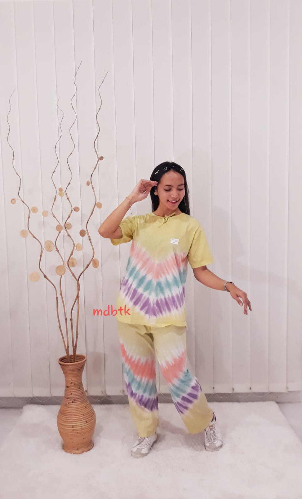 Baju Daster Batik Jumputan Setelan Bahan Kaos Celana Panjang