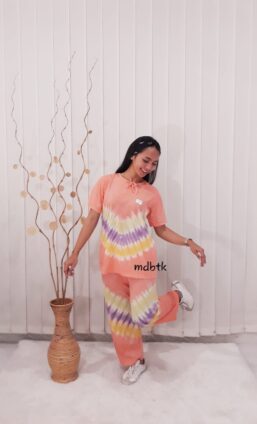 Baju Daster Batik Jumputan Setelan Bahan Kaos Celana Panjang