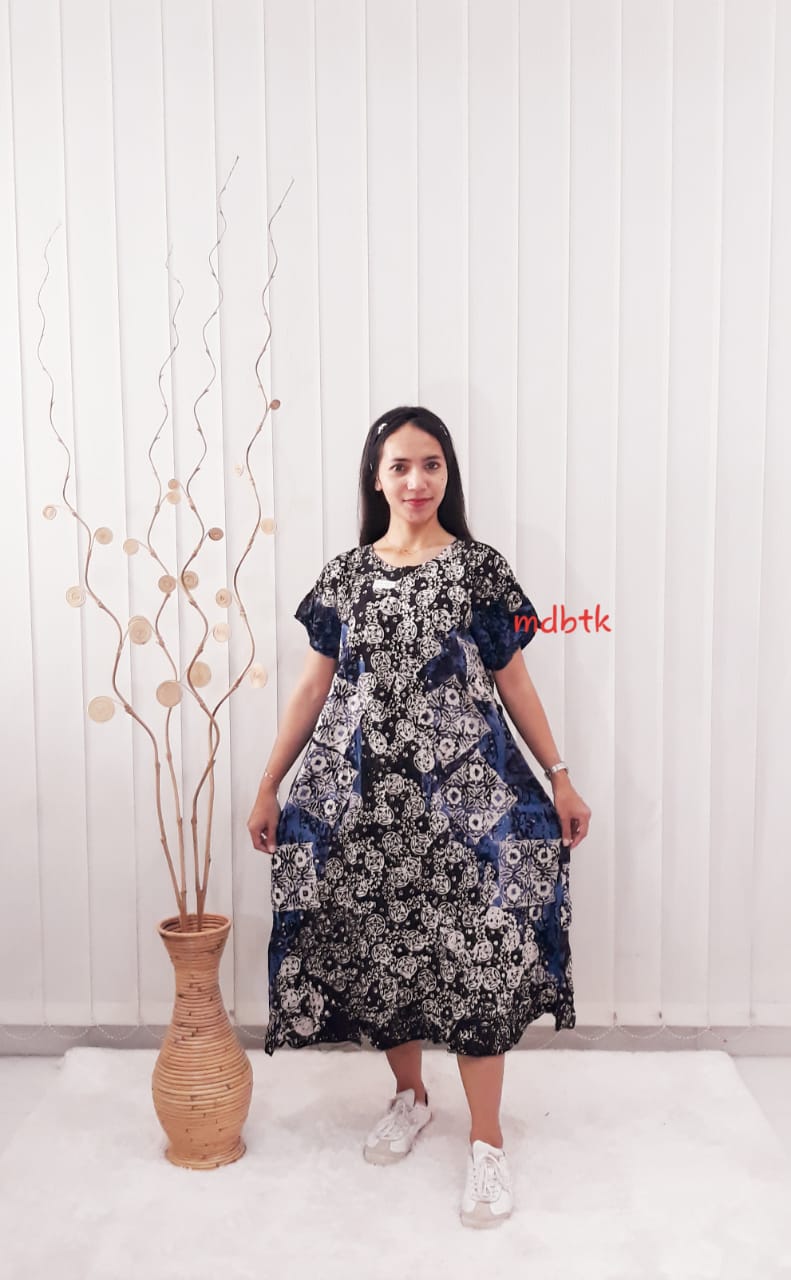 Baju Daster Batik Lengan Pendek Model Semi Payung Bahan Santung