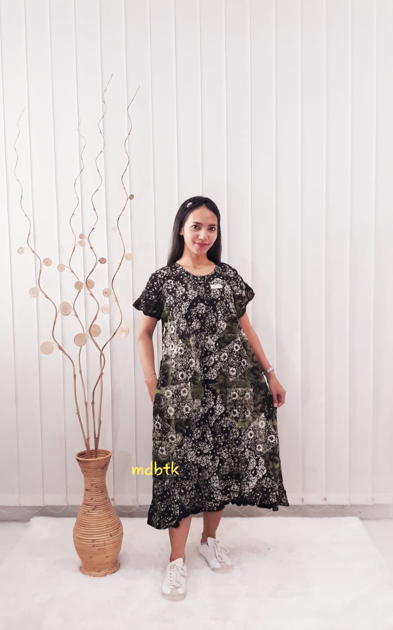 Baju Daster Batik Lengan Pendek Model Semi Payung Bahan Santung
