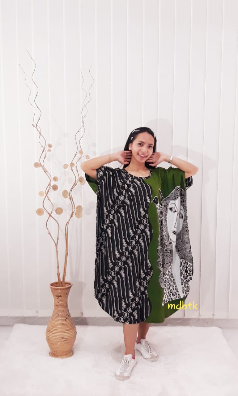 Baju Daster Batik Lowo Motif Wajah Lukis Bahan Rayon Super