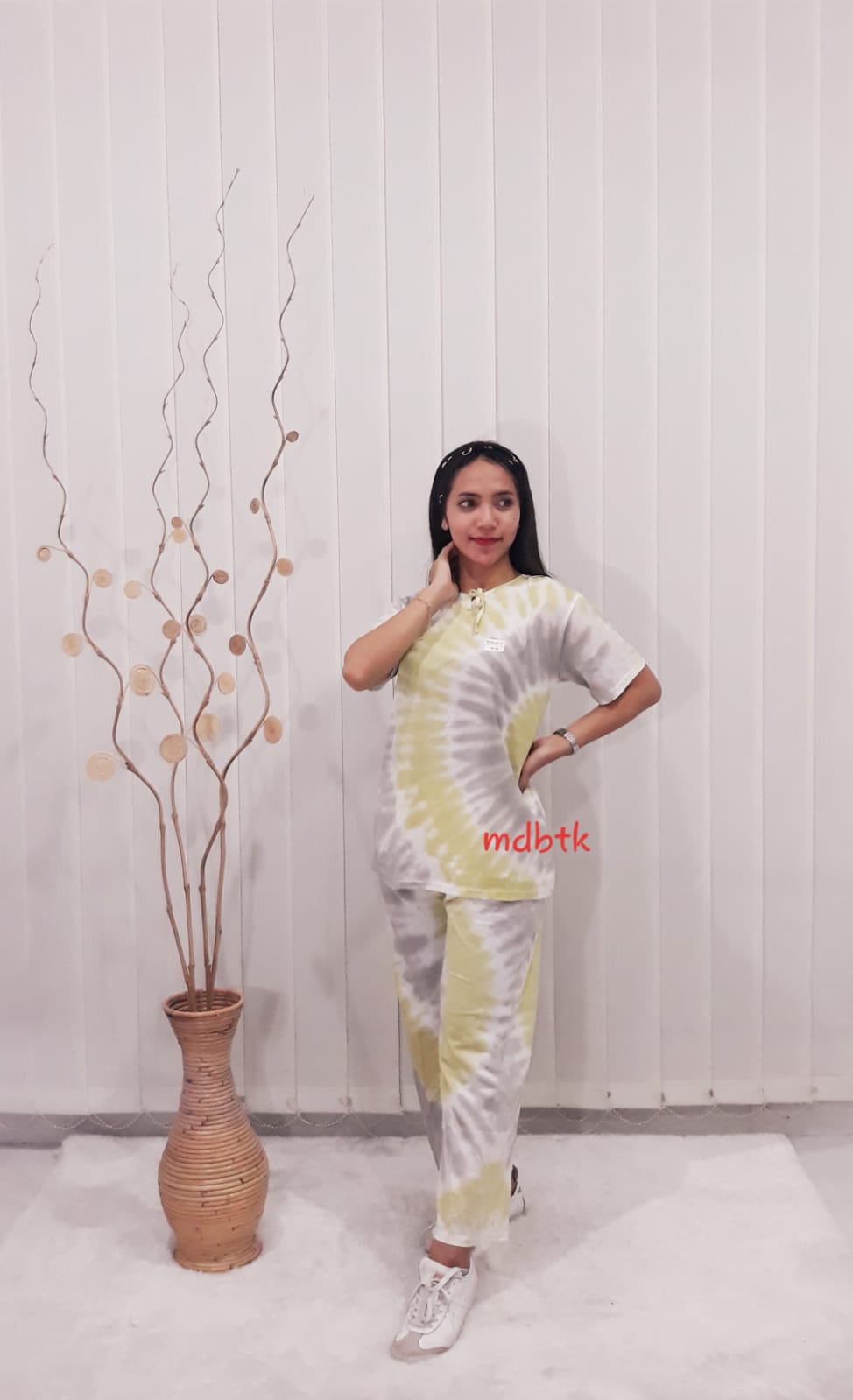 Baju Daster Batik Setelan Bahan Kaos Jumputan Celana Panjang (isi 5)