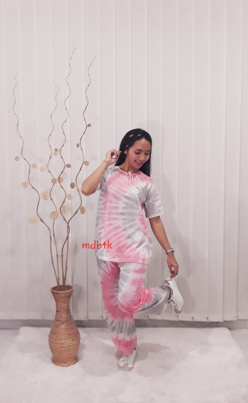Baju Daster Batik Setelan Bahan Kaos Jumputan Celana Panjang (isi 5)