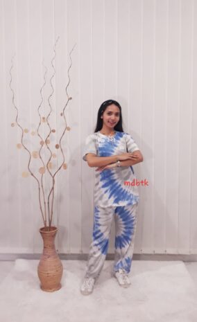 Baju Daster Batik Setelan Bahan Kaos Jumputan Celana Panjang (isi 5)