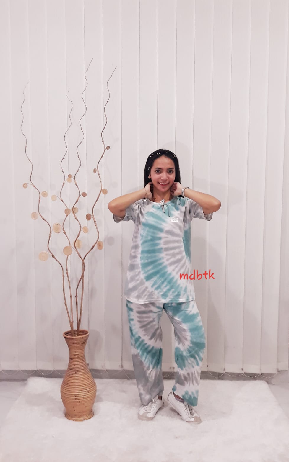 Baju Daster Batik Setelan Bahan Kaos Jumputan Celana Panjang (isi 5)