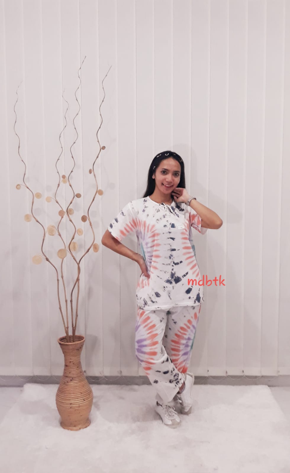 Baju Daster Batik Setelan Celana Panjang Bahan Kaos Jumputan
