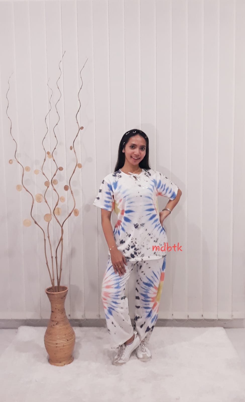 Baju Daster Batik Setelan Celana Panjang Bahan Kaos Jumputan