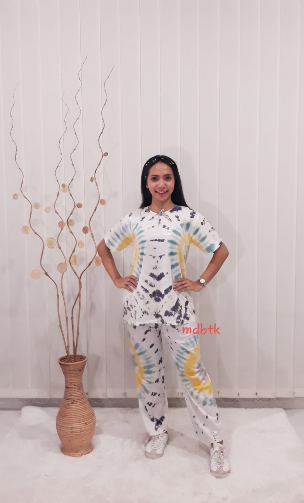 Baju Daster Batik Setelan Celana Panjang Bahan Kaos Jumputan