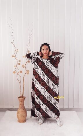 Baju Long Dress Batik Panjang Gamis Motif Parang Klasik Jogja