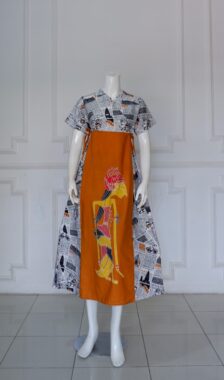 Baju Sack Dress Batik Kimono Modern Murah Online Motif Wayang