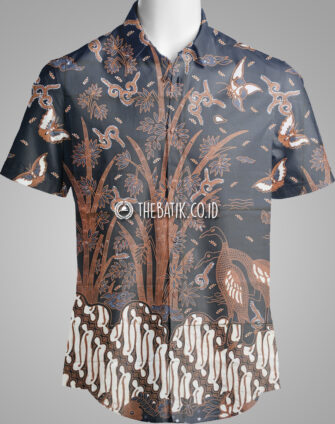 Batik Solo Klasik Bahan Kain Kemeja Motif Pring Sedapur