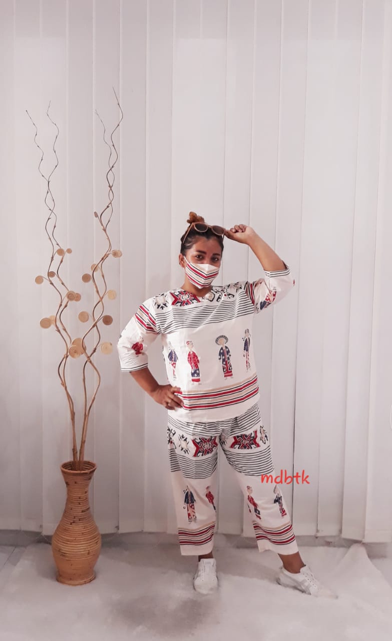 One Set Baju Setelan Kulot Batik Bu Tejo Bahan Katun