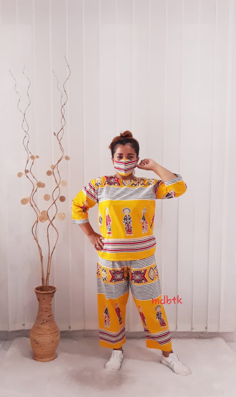 One Set Baju Setelan Kulot Batik Bu Tejo Bahan Katun