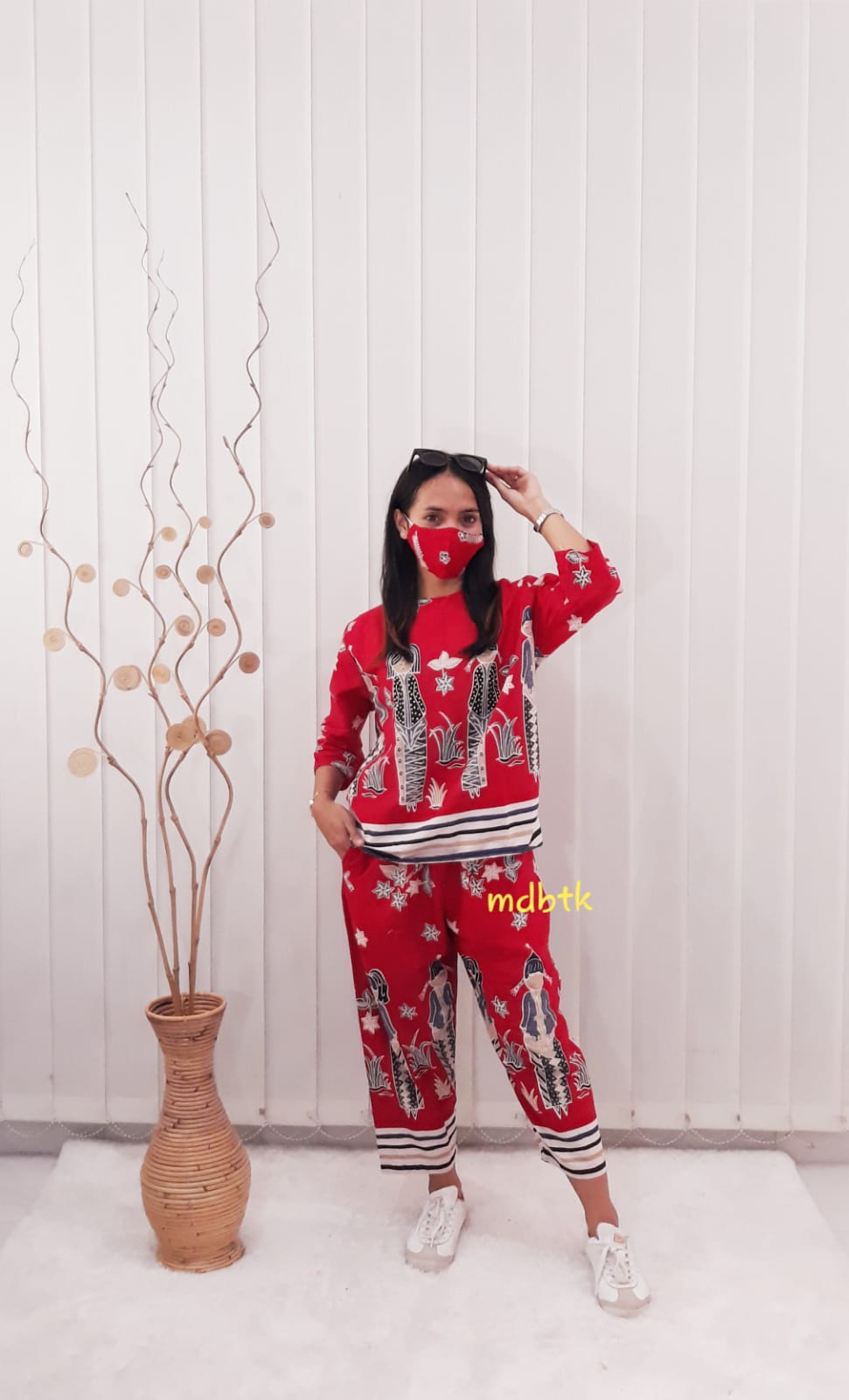 One Set Baju Setelan Kulot Batik Bu Tejo Bahan Katun
