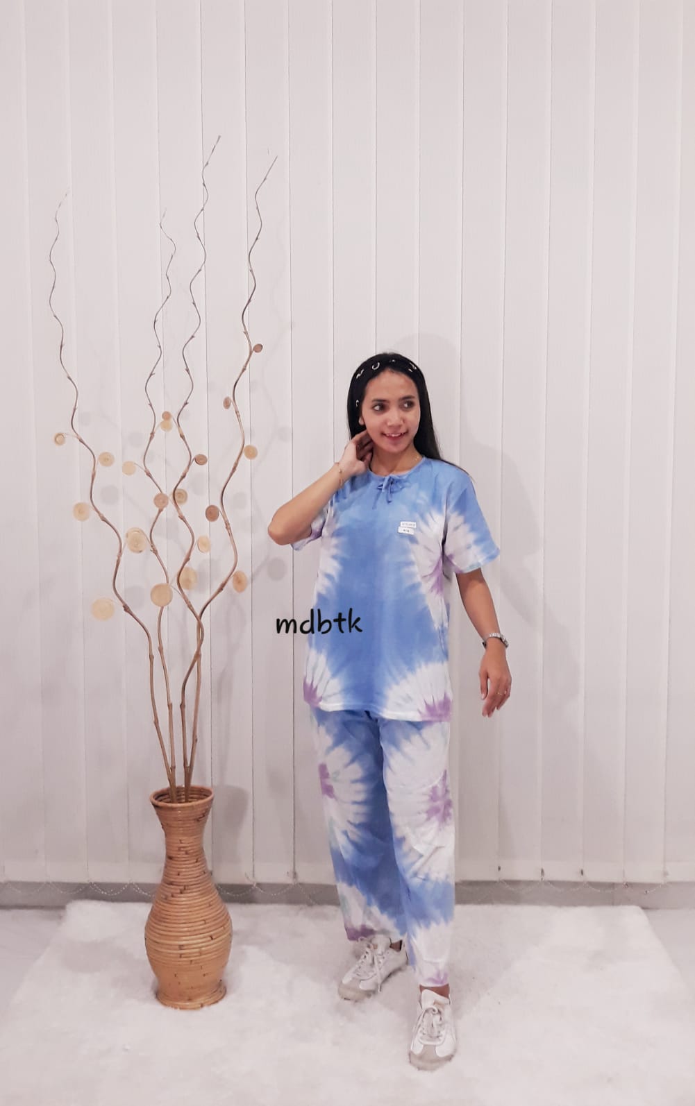 Setelan Baju Tidur Batik Kulot Tie Dye Modern Bahan Kaos