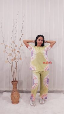 Setelan Baju Tidur Batik Kulot Tie Dye Modern Bahan Kaos