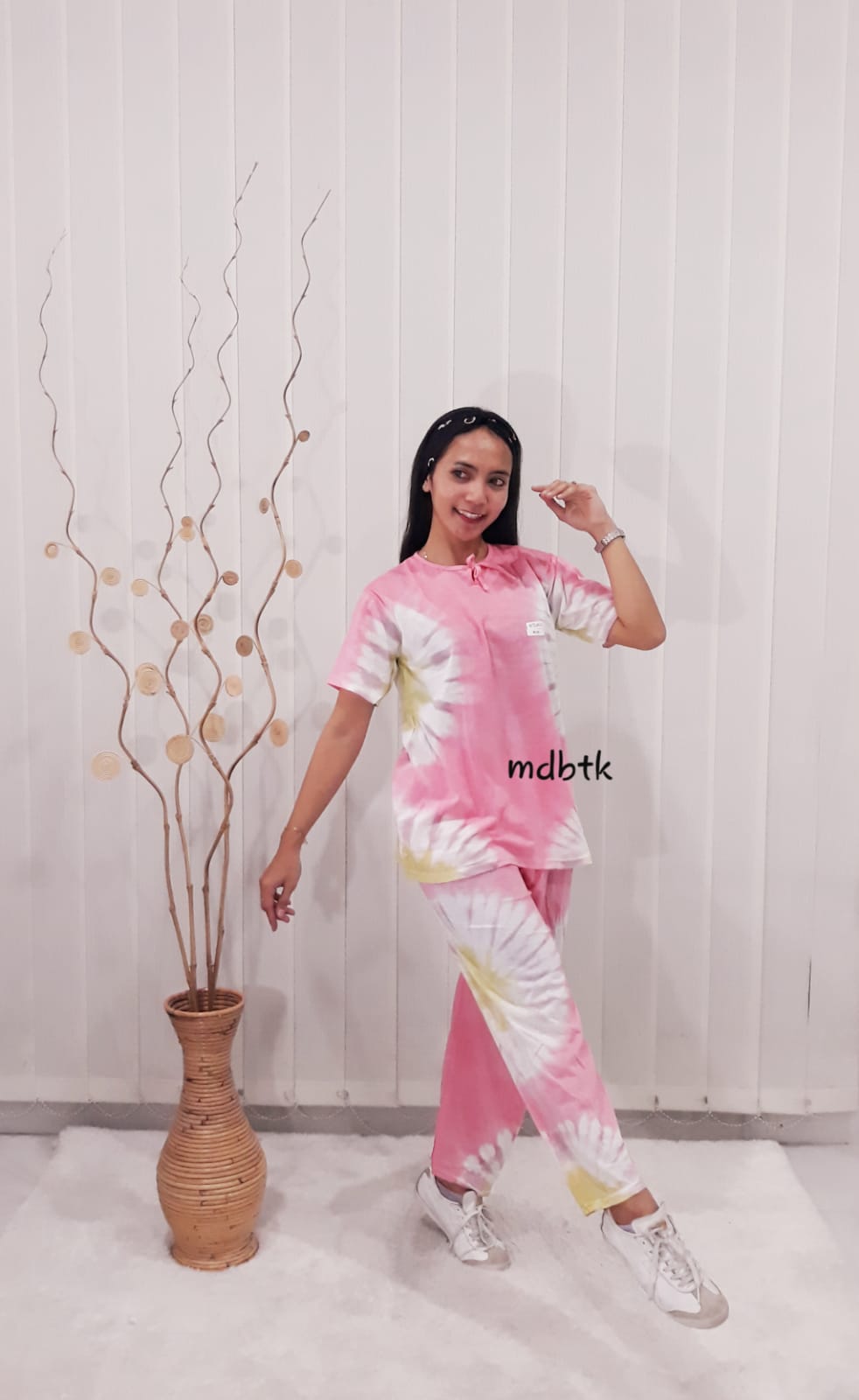 Setelan Baju Tidur Batik Kulot Tie Dye Modern Bahan Kaos