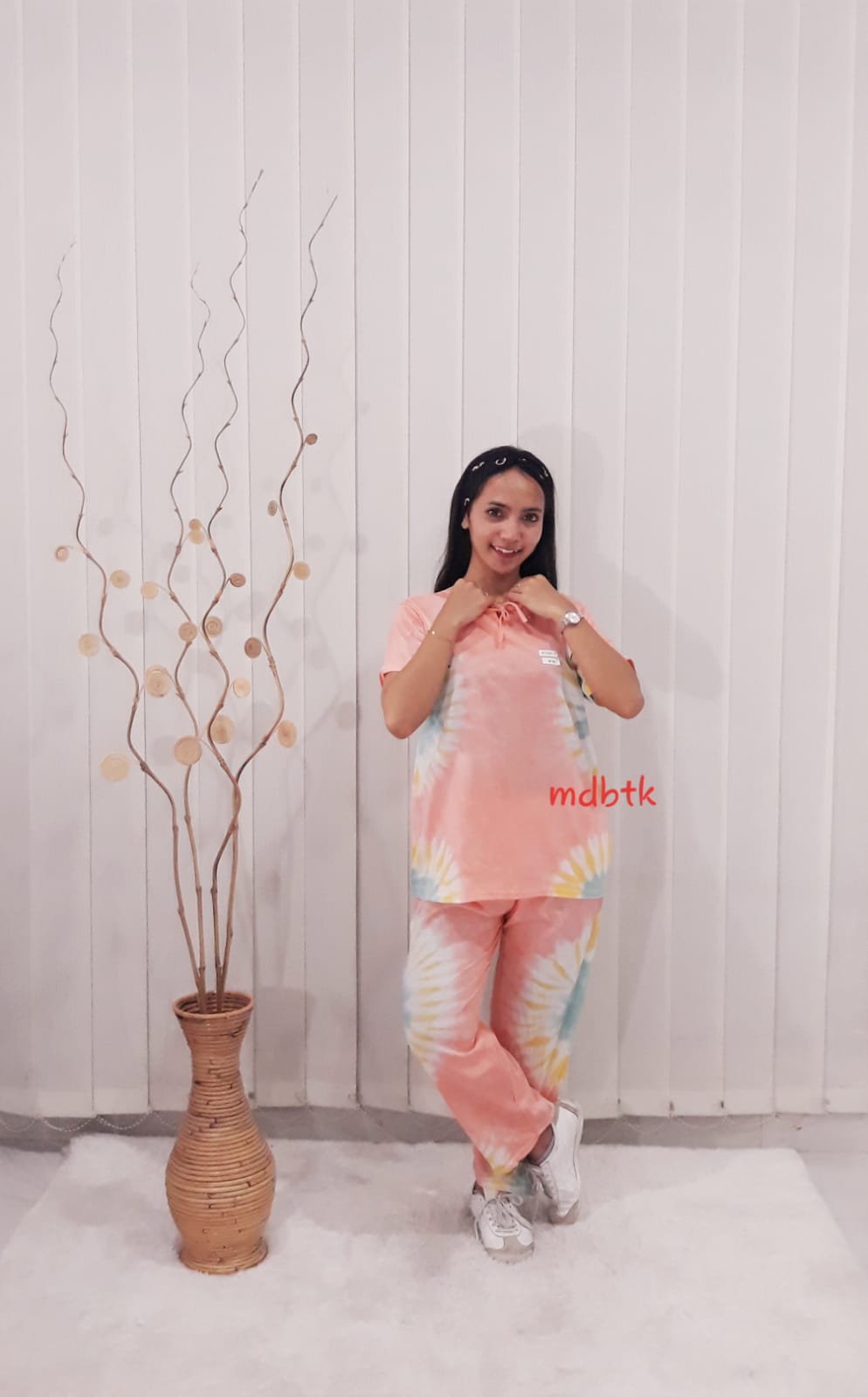 Setelan Baju Tidur Batik Kulot Tie Dye Modern Bahan Kaos
