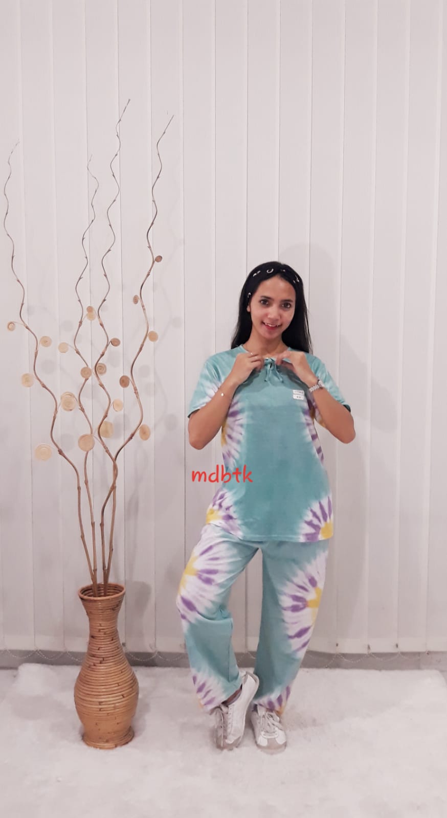 Setelan Baju Tidur Batik Kulot Tie Dye Modern Bahan Kaos