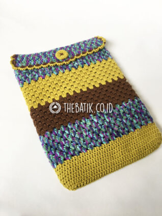 Souvenir Rajutan Softcase Macbook 12 Inch Tas Laptop Rajut Premium Warna Kuning Biru Coklat