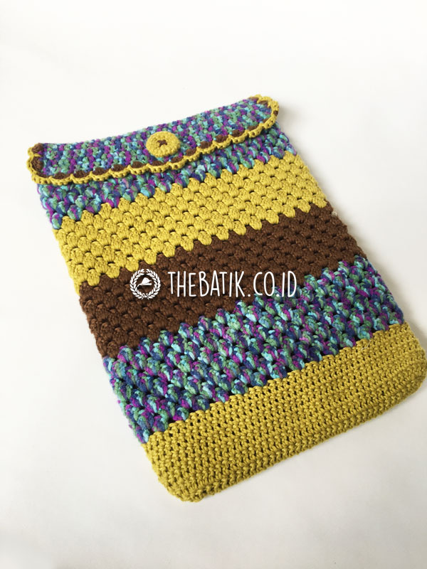 Souvenir Rajutan Softcase Macbook 12 Inch Tas Laptop Rajut Premium Warna Kuning Biru Coklat