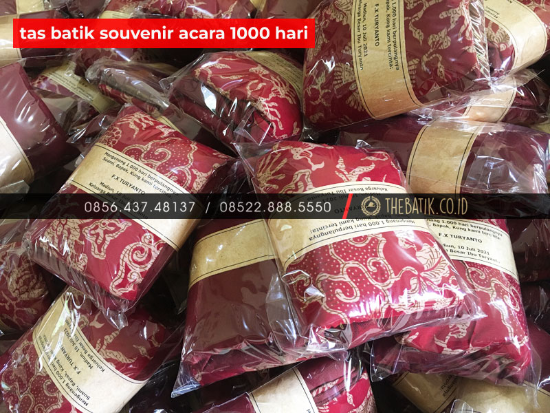 Tas Souvenir Selamatan Tahlilan Mengenang 1000 Hari Kematian - Totebag Batik Warna