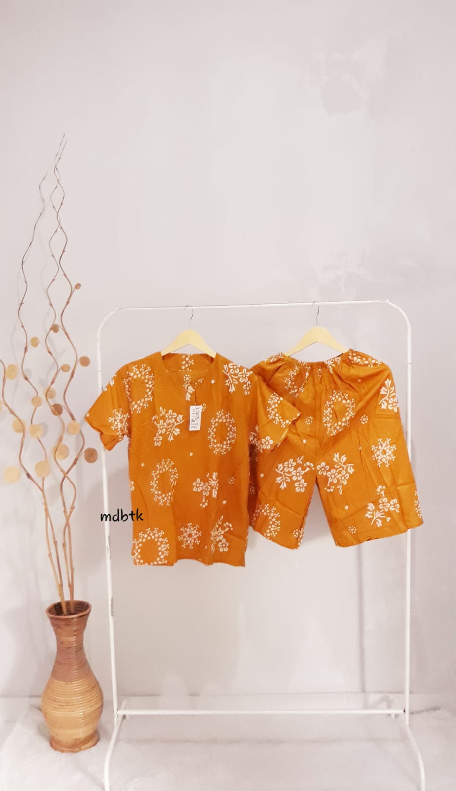 Baju Daster Batik setelan Celana Pendek Rayon One Set Wanita (isi 5)