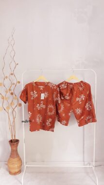 Baju Daster Batik setelan Celana Pendek Rayon One Set Wanita (isi 5)