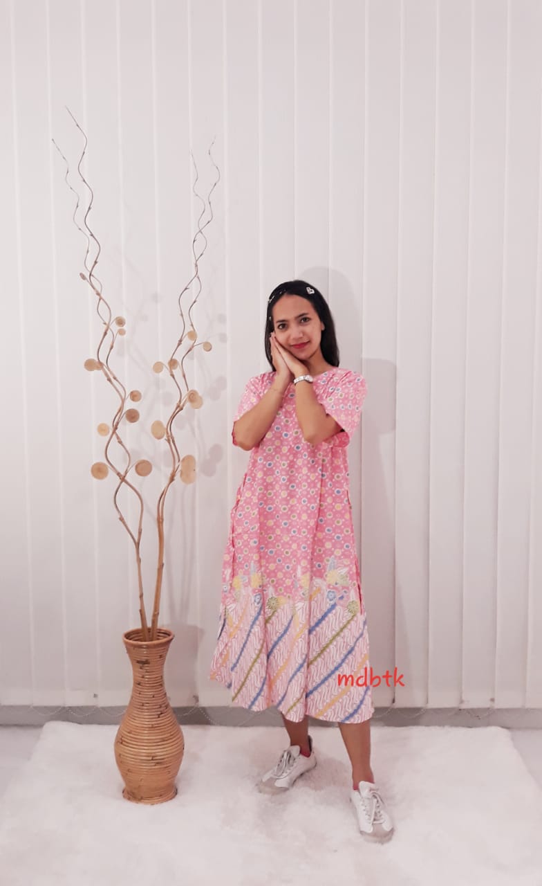 Baju Tidur Daster Batik Payung Busui Bahan Rayon Warna Pastel